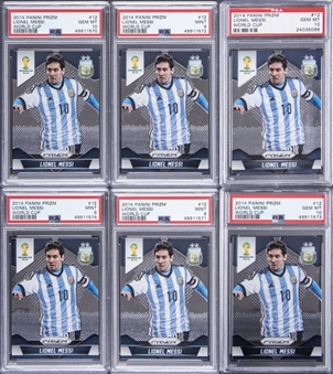 2014 Panini Prizm "World Cup" #12 Lionel Messi Card Collection (6 Different PSA Graded Cards) - Featuring (3) PSA GEM MINT 10s